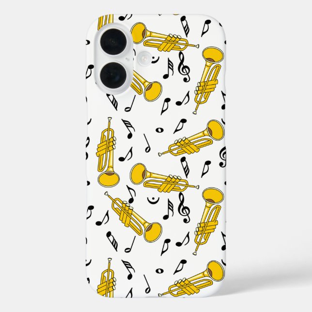 Trumpet Music Notes Pattern Case-Mate iPhone Case (Back)