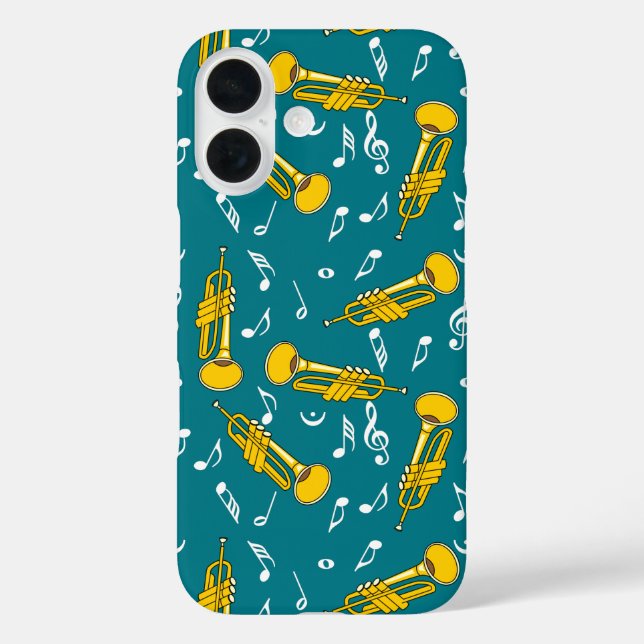 Trumpet Music Notes Pattern Case-Mate iPhone Case (Back)