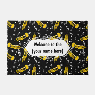 Trumpet Music Notes Pattern Doormat