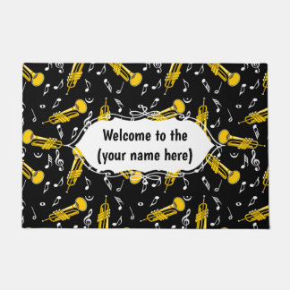 Trumpet Music Notes Pattern Doormat