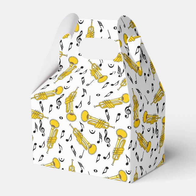 Trumpet Music Notes Pattern Favour Box (Front Side)
