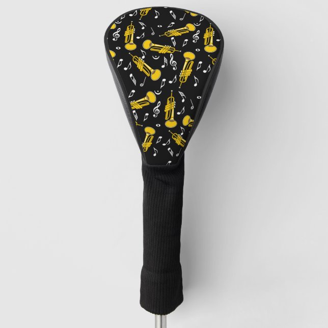 Trumpet Music Notes Pattern Golf Head Cover (Front)