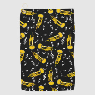 Trumpet Music Notes Pattern Golf Towel