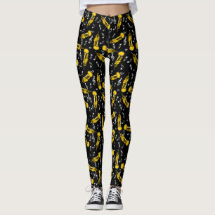 Trumpet Music Notes Pattern Leggings