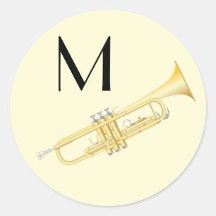 Trumpet Music Teacher Classic Round Sticker