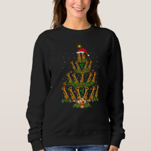 Trumpet Music   Xmas Lights Trumpet Christmas Tree Sweatshirt
