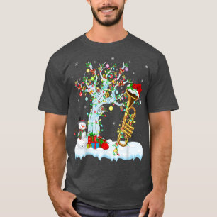 Trumpet Music Xmas Tree Lighting Santa Hat Trumpet T-Shirt