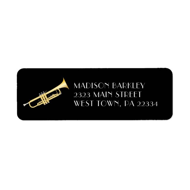 Trumpet Musician Band Teacher Label Return Address Label (Front)