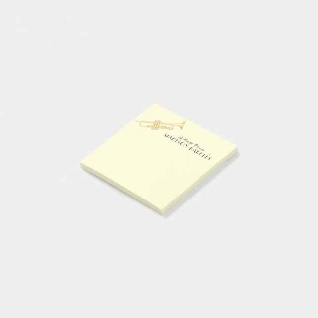 Trumpet Musician Band Teacher Post-it Notes (Angled)