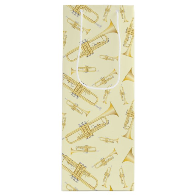 Trumpet Musician Band Teacher Wine Gift Bag (Front)