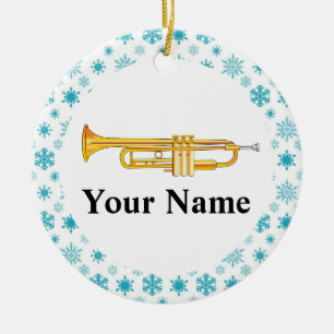 Trumpet Personalised Music Band Christmas Ceramic Ornament