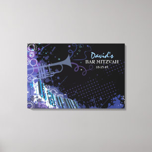 Trumpet & Piano Bar Bat Mitzvah Sign In Board