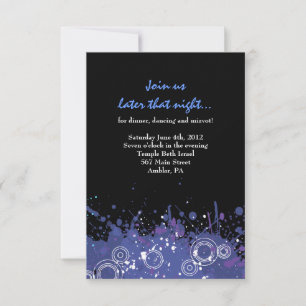 Trumpet & Piano Musical Bar Bat Mitzvah Party Card