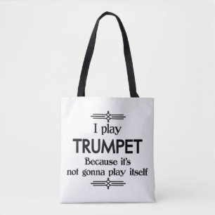 Trumpet - Play Itself Funny Deco Music Tote Bag
