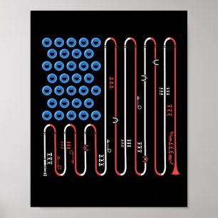 Trumpet Player 4th Of July Jazz Music USA Trumpet Poster