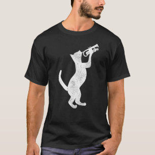 Trumpet Player Cat Vintage T-Shirt