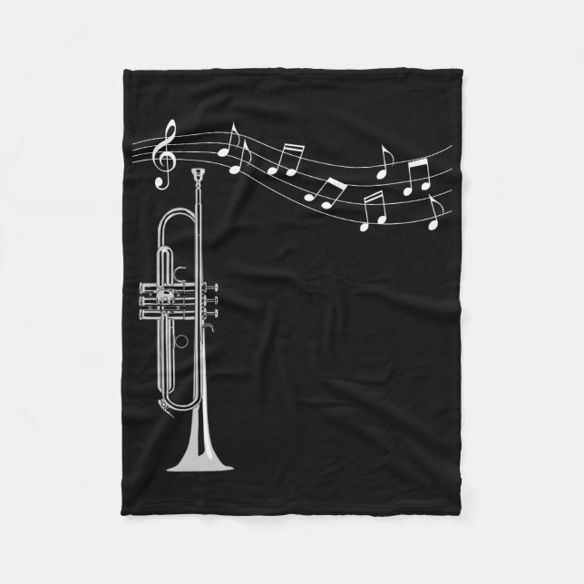 Trumpet Player Fleece Blanket (Front)