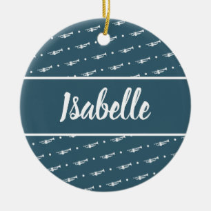 Trumpet Player Gift Custom Personalised Musician Ceramic Ornament