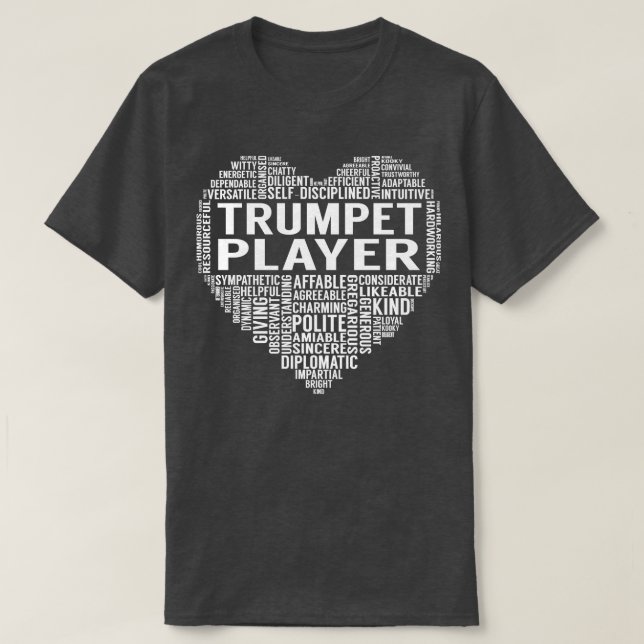 Trumpet Player Heart T-Shirt (Design Front)
