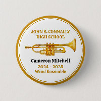 Trumpet Player High School Band Gold Personalised