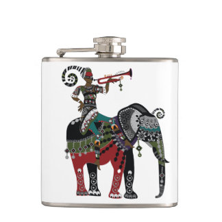 Trumpet Player Hip Flask
