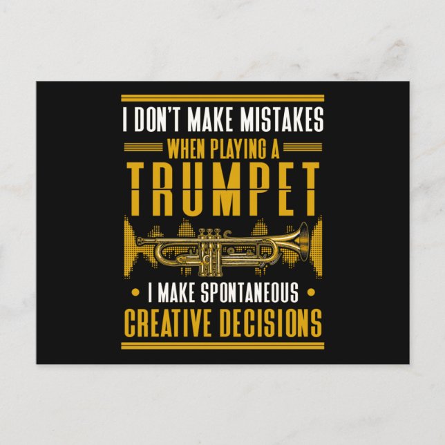 Trumpet Player Humour Jazz Music Postcard (Front)