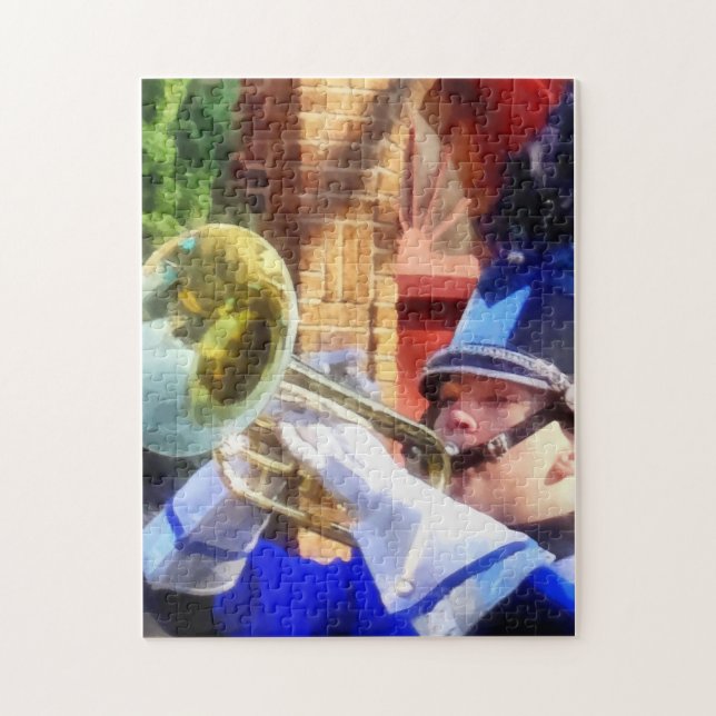Trumpet Player in Marching Band Jigsaw Puzzle (Vertical)