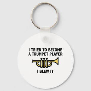 Trumpet Player Key Ring