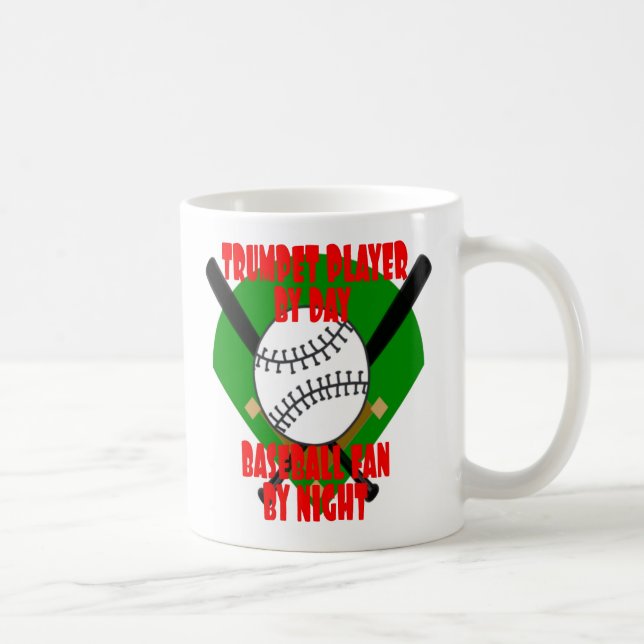 Trumpet Player Loves Baseball Coffee Mug (Right)