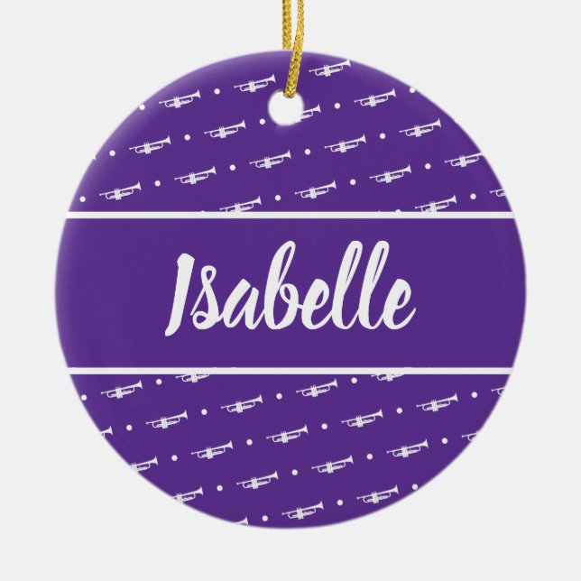 Trumpet Player Musician Gift Custom Personalised Ceramic Ornament (Front)