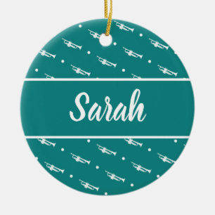 Trumpet Player Musician Gift Personalised Custom Ceramic Ornament