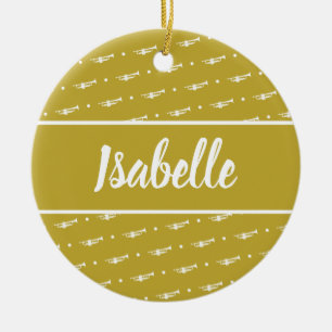 Trumpet Player Musician Gift Personalised Custom Ceramic Ornament