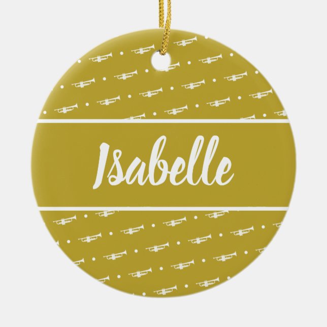 Trumpet Player Musician Gift Personalised Custom Ceramic Ornament (Front)