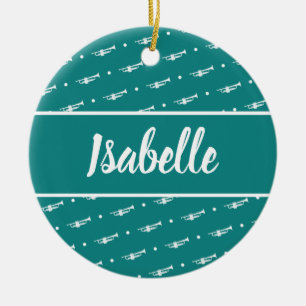 Trumpet Player Musician Gift Personalised Custom Ceramic Ornament