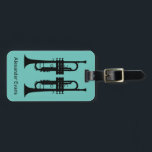 Trumpet Player Personalise Luggage Tag<br><div class="desc">For a trumpet player.</div>