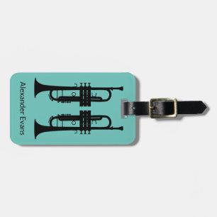 Trumpet Player Personalise Luggage Tag