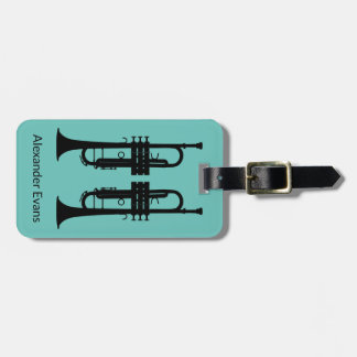 Trumpet Player Personalise Luggage Tag