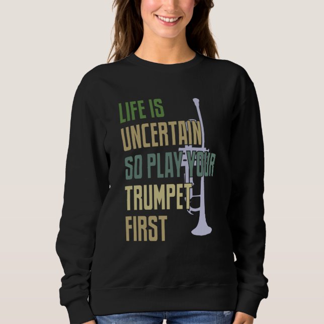 Trumpet Player Retro Style Sweatshirt (Front)