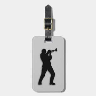 Trumpet Player Silver Luggage Tag