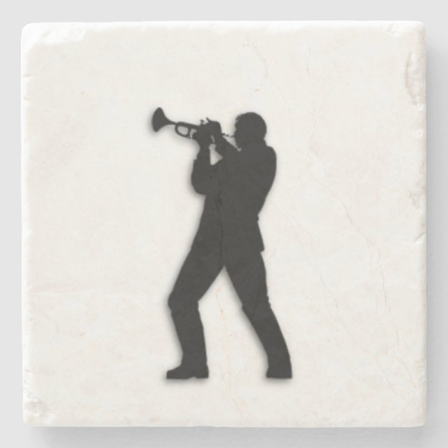Trumpet Player Stone Coaster (Front)