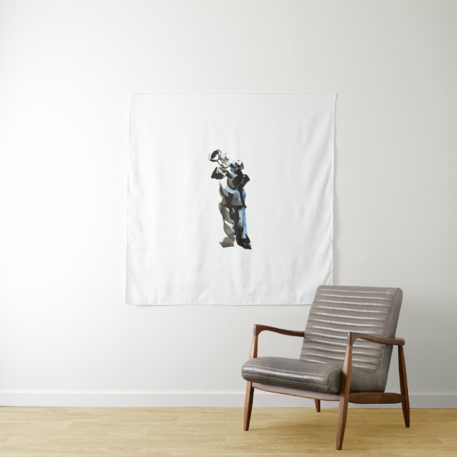 Trumpet Player Tapestry (In Situ)