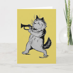 Trumpet Player (Trumpeter) Cat, Louis Wain Card