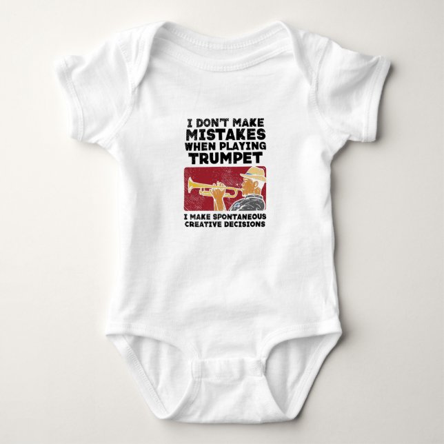 Trumpet - Playing A Trumpet Baby Bodysuit (Front)