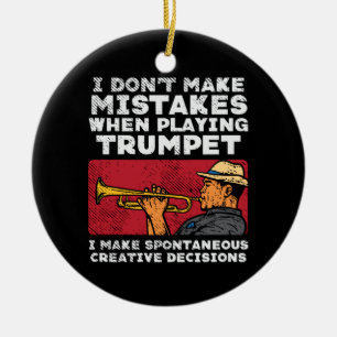 Trumpet - Playing A Trumpet Ceramic Ornament