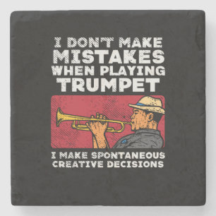Trumpet - Playing A Trumpet Stone Coaster