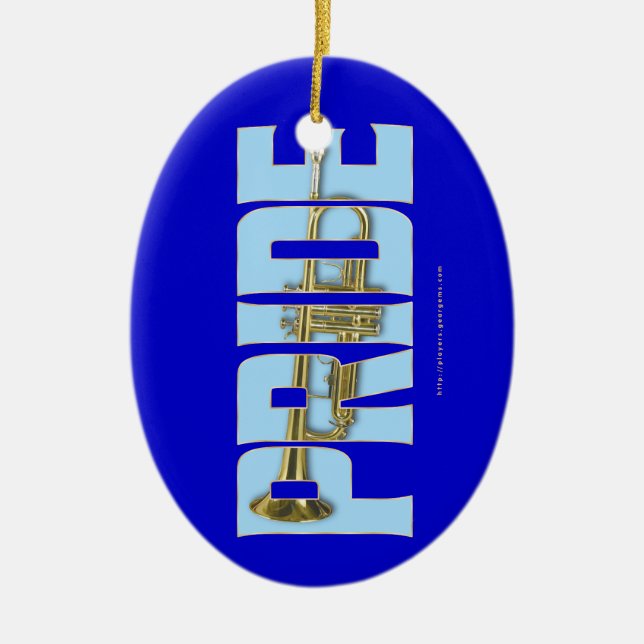 Trumpet PRIDE Ceramic Ornament (Front)