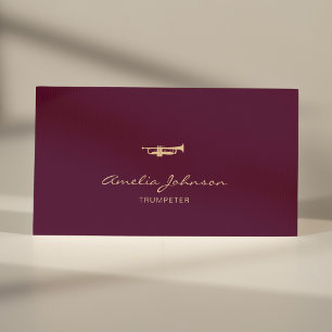 Trumpet Professional Brass Teacher Burgundy Business Card