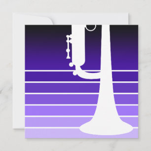trumpet : purple fade invitation
