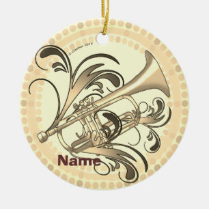Trumpet Rhythm  Ceramic Ornament