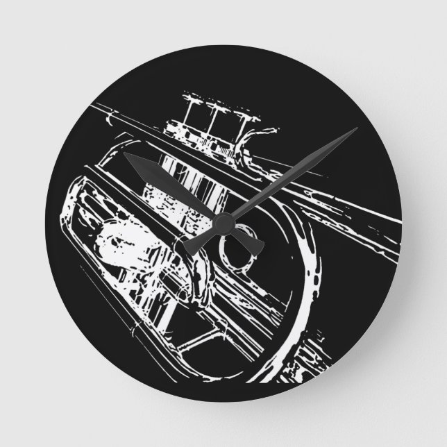 Trumpet Round Clock (Front)